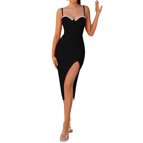 Image of Women Sleeveless Off Shoulder Split Evening Cocktail Long Dress