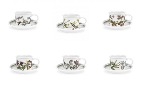 Portmeirion Botanic Garden, Tazza da caffè e piattino, 3,5oz