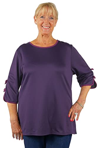 Ovidis Adaptive Top Open Back Clothing Elderly Disabled Women - Fanny Plum XS