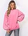 UEU Sweatshirt for women Fashion Long Sleeve Crewnecks Pullover Bright Pink Small