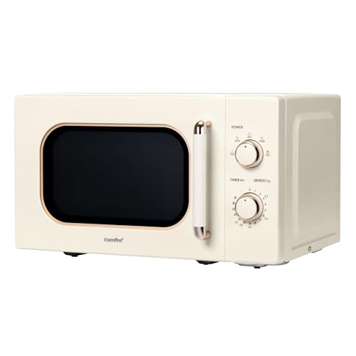 COMFEE' CMO-M202NC(CM) Micro-Ondes Vintage Rétro Élégant Avec 5 Niveaux De Puissance, 700 W, 20 L, Minuterie Réglable 0-35 Min, Commandes Simples, Éclairage...