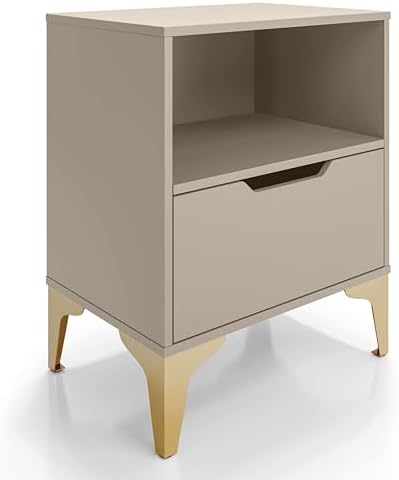 Mesa de Cabeceira com 1 Gaveta Corrediça Telescópica Nicho Base d...