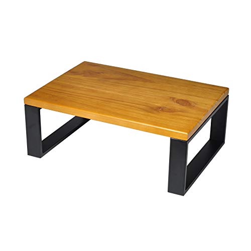 RORKEE Wood Step Stool with 350 Pounds Load Capacity Wooden Bedside Step Stool Adults for Kitchen,Bathroom,Bedroom(Teakwood)