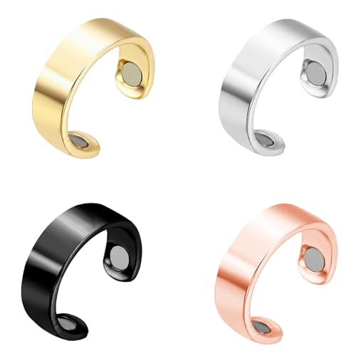 Bague Magnétique Lymphatique Thérapeutique - Anneau Minceur pour Drainage Détox - 4 Pièces