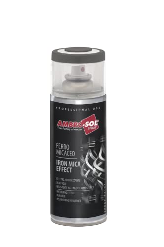 Ambro-Sol V400MIC4 Émail/Peinture Effet Fer Micacé, Idéal pour Peindre Intérieur, Extérieur et Compléments d’Ameublement, Aérosol Spray en Fer Blanc Recyclable 400 ml, Gris Anthracite