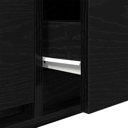 Vidaxl Mobile Porta Tv Rovere Nero 80X31X25,5 Cm In Legno Multistrato, Panca Tv, Armadio Hi-Fi, Centro Di Intrattenimento, Credenza Tv - 7