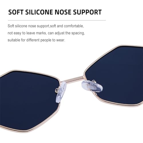 Lunettes de soleil polygonales rétro avec petite monture géométrique - 2
