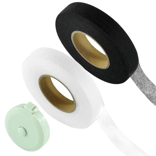 2 Piezas Cinta Termoadhesiva Ropa cinta de dobladillo de 64 m con regla suave, cinta de planchar para acortar cortinas, cinta de dobladillo para planchar, resistente al lavado, cinta de