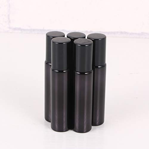 Lurrose Frascos de vidro vazios roll-on de 10 ml, para perfumes, cosméticos, óleos essenciais de aro