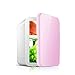 Mini lodówka, 8 l kompaktowa lodówka przenośna prezent termoelektryczna chłodziarka i podgrzewacz lodówka samochodowa na rodzinną wycieczkę (kolor: Różowy, rozmiar: 25 x 16 x 15,5 cm)