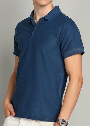 Image of INKKR Men's Combo Polo Neck Cotton Blend Solid T-Shirt (Pack of 2)