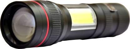 Fiiasa Metal Rechargeable Torch Light High Power with 3 LED Lamp Range Emergency Lights Bright Torches Long Distance 16 cm Torch