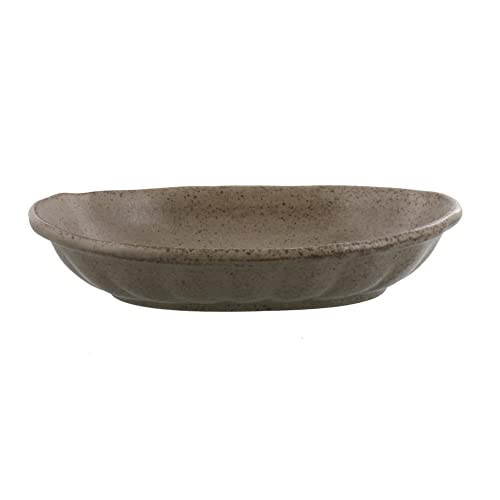 EAST table(イーストテーブル) 楕円カレー皿&パスタ皿 24cm 和風マット ベージュ 日本製 レンジ対応 食洗機対応 ボウル 和食器 大鉢 110-001-02