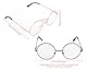 SCSpecial Metall Frame Runde Brille Retro Metall Klare Linse Brille, Unisex, Schwarz, Golden, Silbern Farbe, 3 Paar