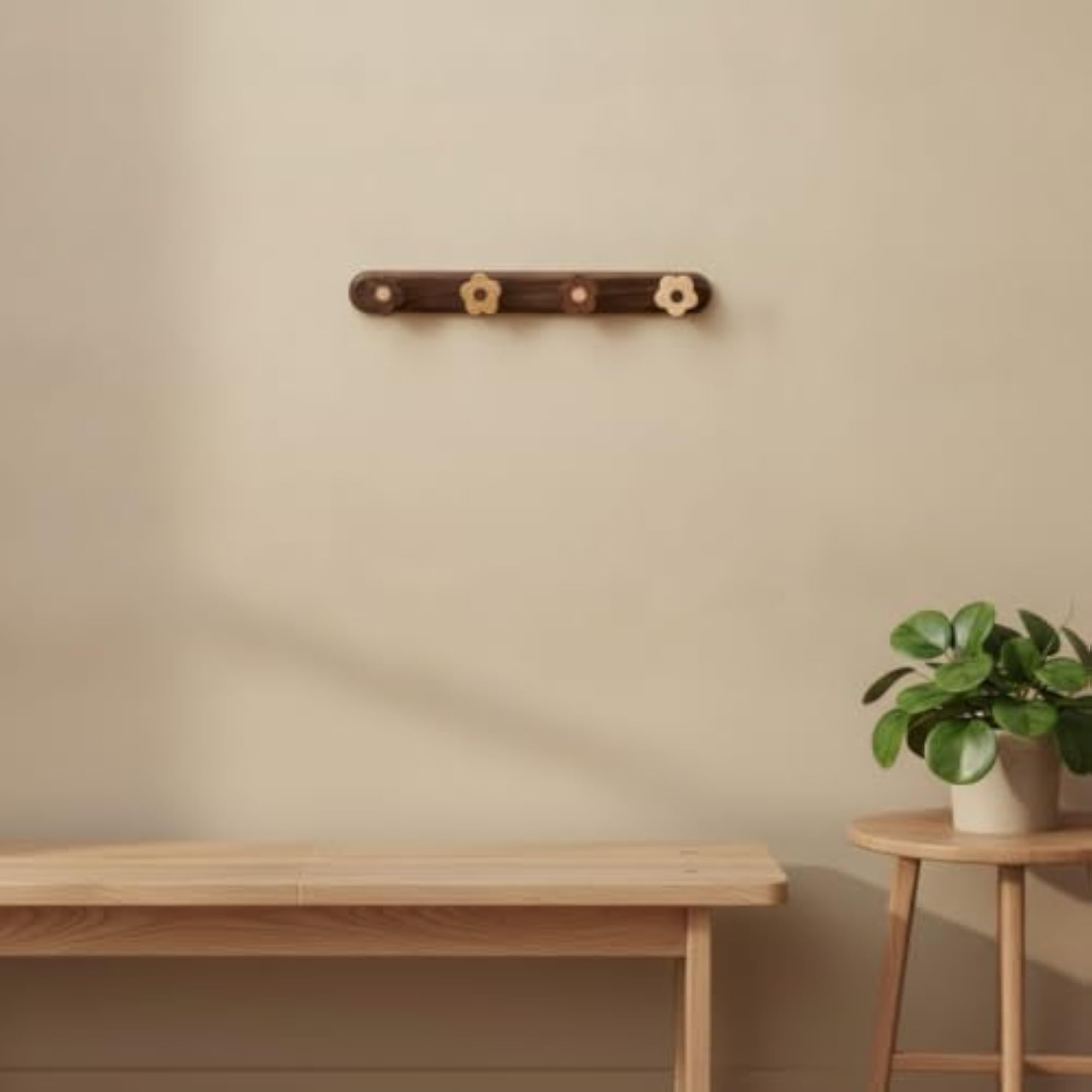 Cute Flower Coat Rack, Natural Children-Friendly Design
