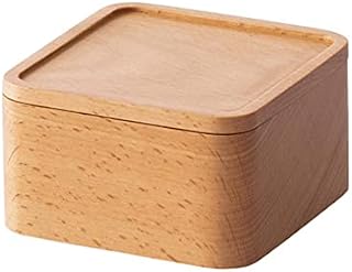 FIYSON Wooden Storage Box Cube Box with Lid Wooden Gift Box Wedding Keepsake Box Office Storage Jewellery Box Keepsake Trinket Holder Watch Box for Women And Men Unique Gifts