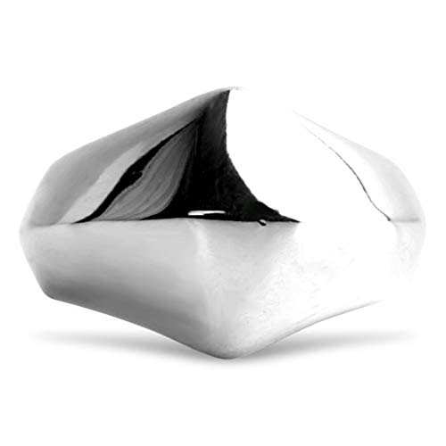 Bague argent losange homme femme anneau lisse géométrique bijou punk minimaliste