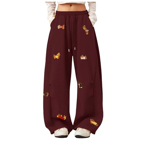 Pantalon de survêtement teckel brodé à coupe ample et fluide