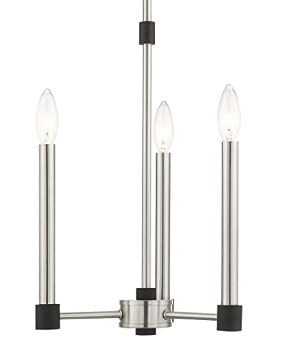 Image of Livex Lighting 46883-91 3 Light Brushed Nickel Chandelier