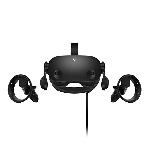 HP Virtual-Reality-Brille Reverb G2 + 2 Controller, WMR, 4K-Auflösung, verstellbare Gläser, 4 Kameras, 3D-Raumklang, RGB-Subpixel, 90 Hz, integriertes Bluetooth, Ultraleicht