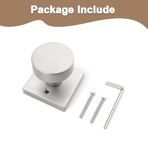 Probrico Brushed Nickel Dummy Door Knobs 2 Pack, Square Door Knobs Interior for Closet, Half Dummy Door Handles, Single Side by Probrico - Image 6