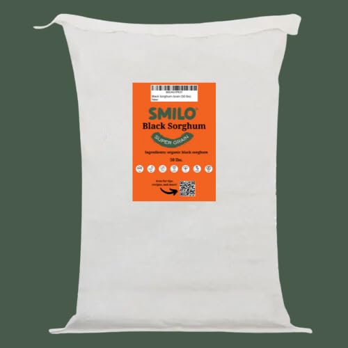 Organic Black Sorghum Grain (50 lbs), Gluten Free Grain, Grown in USA, Bulk, Survival Food, Survival Prep, Great For Oatmeal, Stir-Fry, Pilaf, Flour-grinding, Salad Garnishing