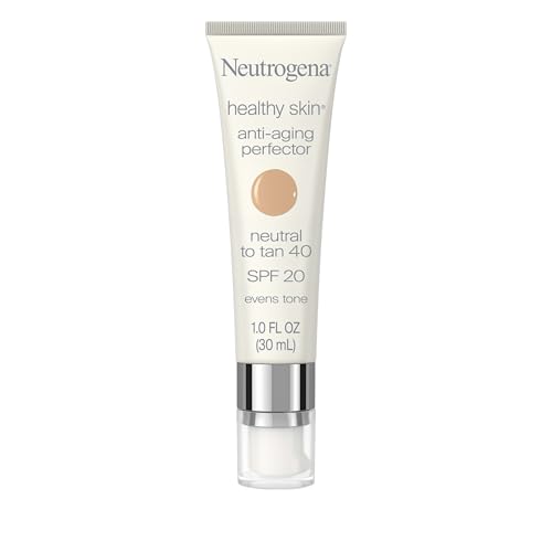 Neutrogena Healthy Skin Anti-Aging Perfector - with Retinol, Tinted Moisturizer with SPF 20 & Sheer Coverage that Smooths Skin Texture & Reduces the Look of Fine Lines, Natural to Tan (40), 1oz (30mL)