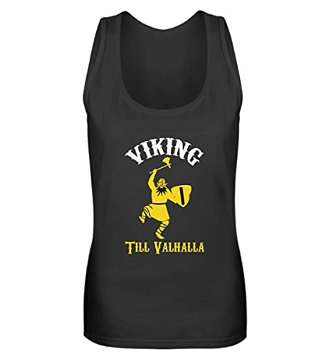 Débardeur Viking Till Valhalla Femme Noir XL | Haut d'Été Rock et Mythologie Norse