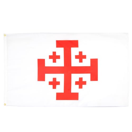 AZ FLAG - Bandeira Ordem Santo Sepulcro de Jerusalém - 150 x 90 cm - Bandeira cristã 100 % poliéster com ilhoses de metal integrados - 110 g - cores vivas e resistentes à descoloração