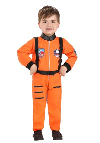 Disfraz Clásico de Astronauta Naranja para Niños miniatura 1