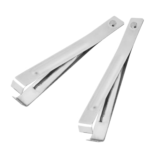 KICHOUSE 2-piece Multi-functional Garlic Peeler Tool Easy Peel Garlic Skin Remover Stainless Steel Small Plier for Kitchen