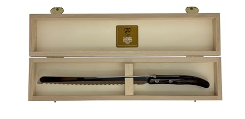 Claude Dozorme - Claude Dozorme Laguiole Bread Knife Pearl Acrylic Handle Berlingot Collection in a Box (Brown)