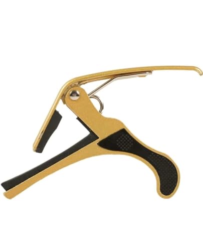 Image of CERLINK Guitar Capo Metal One Handed Trigger Guitars Capotastos Quick Change for Ukulele, Electric and Acoustic Guitars (Gold)