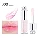 GECOMO Hydrating Lip Glow Oil, Lip Oil Gloss Transparent Toot Tinted Nourishing Long Lasting Repairing Lightening Lip Lines (SAKURA) 0.2 OZ
