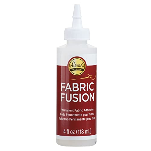Aleene\'s 23473 Fabric Fusion Permanent Fabric Adhesive, Clear, (4 Ounce) with SMFE Squeeze Bottle with Various Sized Needle Tips