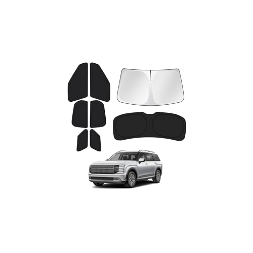 Image of Canvcle Window Shades for 2026 Hyundai Palisade LX3 Accessories Windshield Sun Shade Side Rear Window Covers Sunshade Sun Visor Shield Privacy Protection for Camping Keep Vehicle Cool Black 8PCS