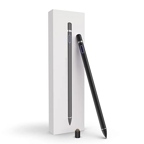Stylus Pens for Touch Screens, Drawing Stylist Compatible with iPad Generation Air Pro Mini iPhone Galaxy Kindle Fire Surface Android Tablets Phones Alternative Pencil Digital Smart Styluses (Jet)