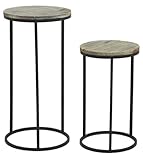 Dimensions polyvalentes : Le lot comprend une grande sellette (Ø 40 cm, H 80 cm) et une petite (Ø 35 cm, H 60 cm), idéales pour divers espaces