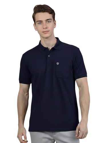 Image of Lux Cozi Men's Cotton Blend Polo T-Shirt with Chest Pocket | Collar T-Shirts for Men | Half Sleeves | Plain - Regular Fit (Pack of 1)