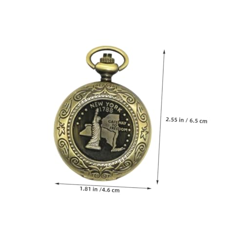 Brújula vintage de bolsillo metálica con cadena, 2 piezas miniatura 2