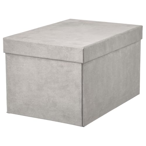 ProTuning GJÄTTA Storage box with lid, velvet light grey, 18x25x15 cm
