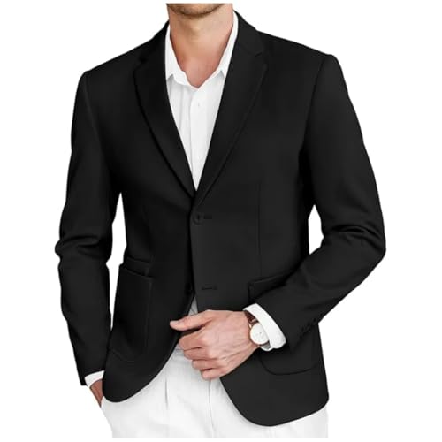 Men's Slim Fit Tweed Blazer Casual Sports Coat Jacket for Business & Wedding Two-Button Suit Jacket3