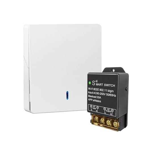 30A Hight Power WiFi Smart Switch Relay, use Ewelink APP Remote with Timer, with 2.4Ghz Wireless Transmitter, Compatible with Alexa & Google Home