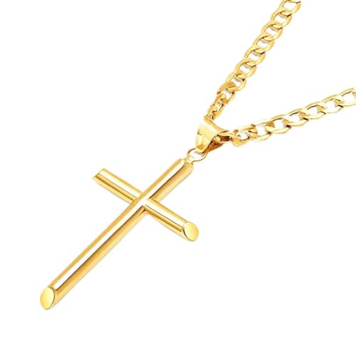 Chaîne cubaine en acier inoxydable plaqué or 18k maille 3-6 mm pour homme et femme