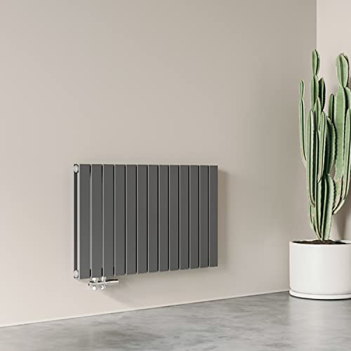 AICA SANITAIRE Radiateur eau chaude horizontal anthracite acier classique basse témperature chauffage central H.60 x L.98.2 cm