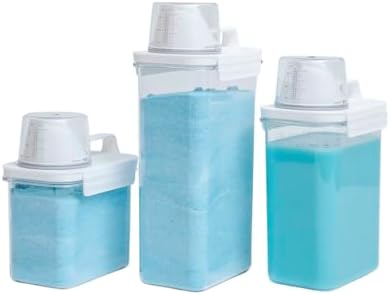 Oikos - Kit 3 Dispenser Porta Sabão em Pó, Líquido e Amaciante co...