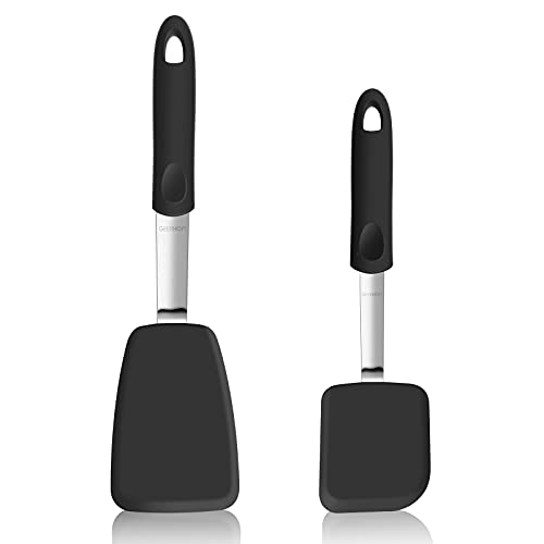 GEEKHOM Silicone Spatula Turner 2 Pack for Nonstick Cookware,600ΓΒ°F Heat Resistant Flexible Kitchen Small Spatulas Set,Cooking Utensils Non Scratch or Melting Flipper,Ideal for Egg,Pancake Baking GEEKHOM Silicone Spatula Turner 2 Pack for Nonstick Cookware,600ΓΒ°F Heat Resistant Flexible Kitchen Small Spatulas Set,Cooking Utensils Non Scratch or Melting Flipper,Ideal for Egg,Pancake Baking