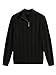 JMIERR Men's Cable Knit Slim Fit Casual Quarter Zip Soft Touch Texture Stand Collar Christmas Sweaters, M, Black