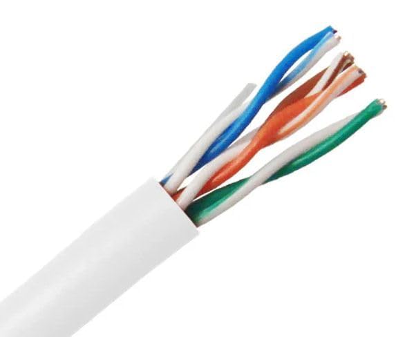 Kabel Ethernet CAT6 U/UTP 305 m, stały przewodnik 23 AWG CCA, 10 Gb/s, 250 MHz, obsługa PoE, osłona PCW, biały