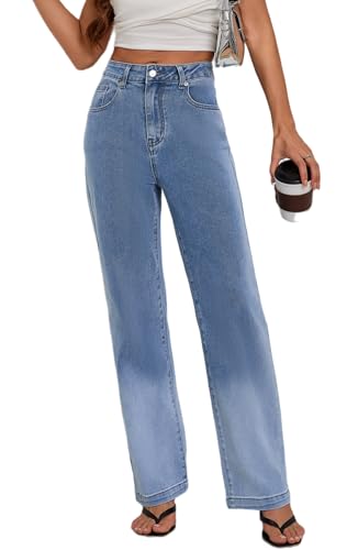Women's Jeans Stretchy High Waisted Lightweight Cotton Jeans for Women 2025 Light Blue
